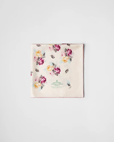 Printed silk twill scarf 55x55