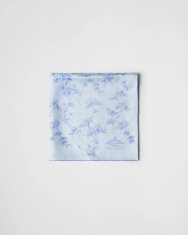 Printed silk twill foulard 55x55