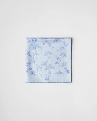 Printed silk twill foulard 55x55