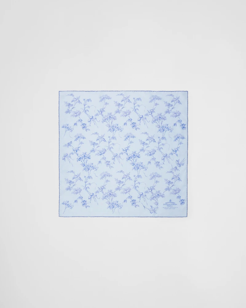 Printed silk twill foulard 55x55