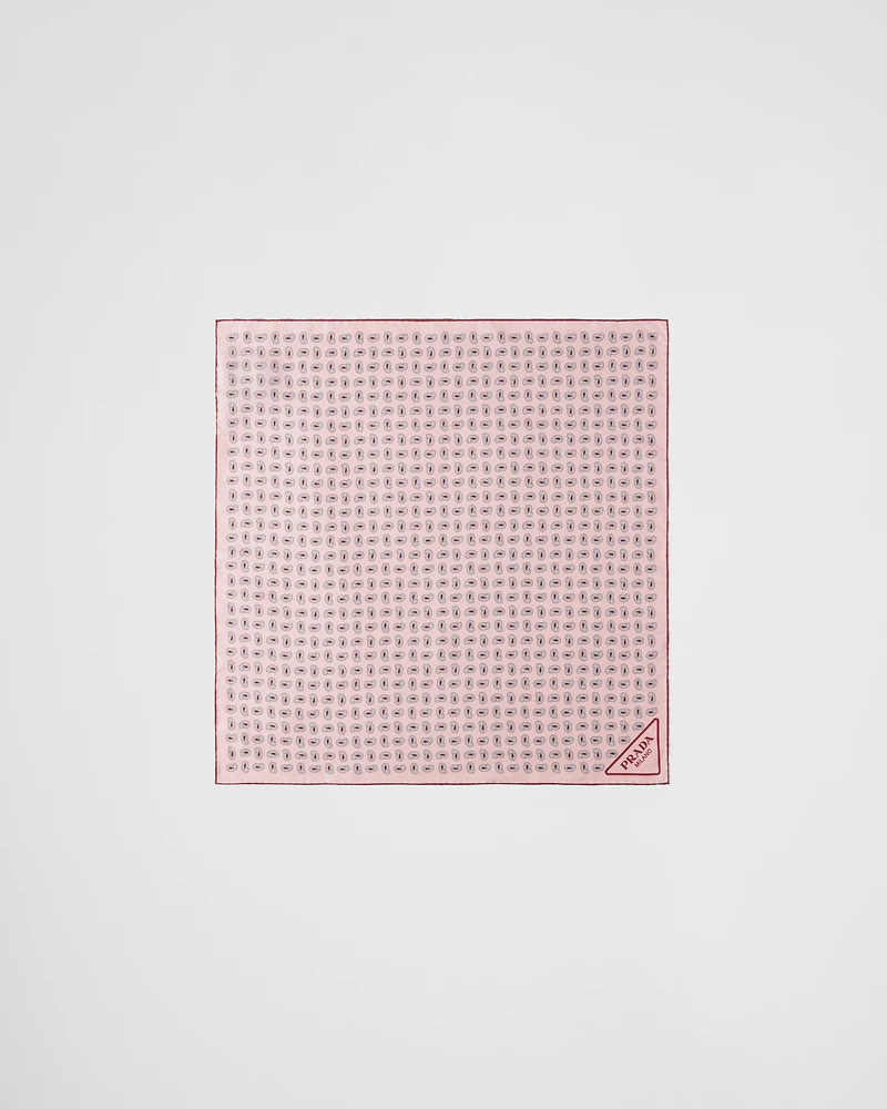 Printed silk twill scarf 55x55