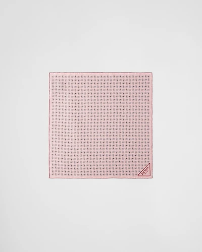 Printed silk twill scarf 55x55