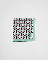 Printed silk twill scarf 55x55