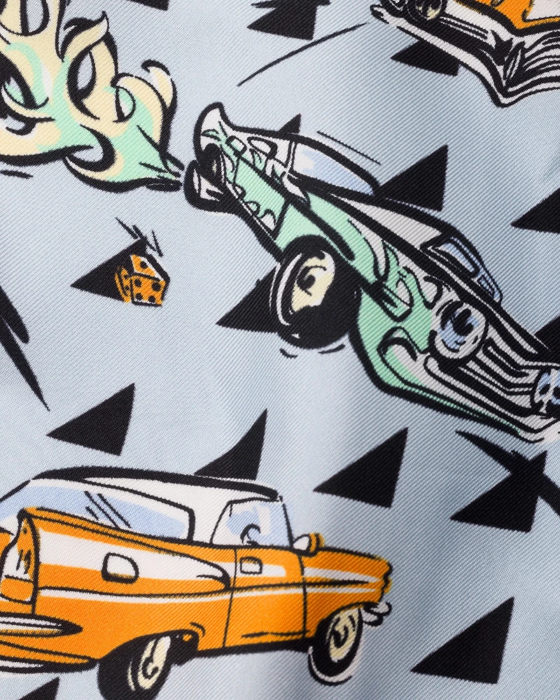 Printed silk twill scarf 55x55