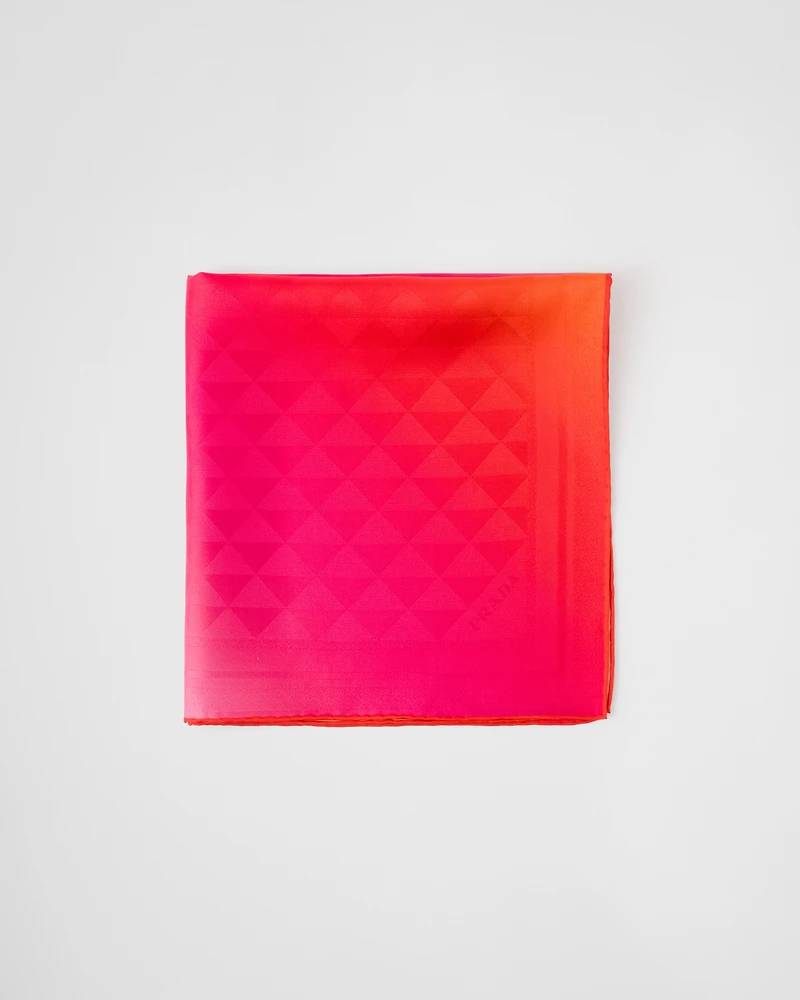 Printed silk twill scarf 55x55