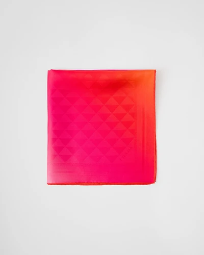 Printed silk twill scarf 55x55