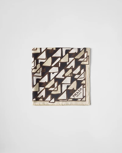 Printed silk twill scarf 55x55