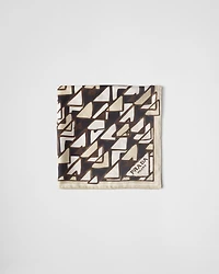 Printed silk twill scarf 55x55