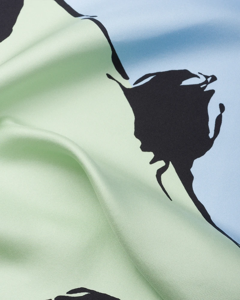 Printed silk twill scarf 55x55