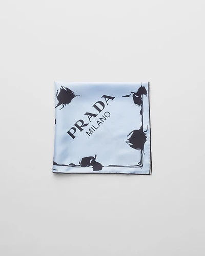 Printed silk twill scarf 55x55