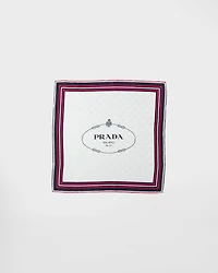 Printed silk twill jacquard scarf 55 x 55 cm
