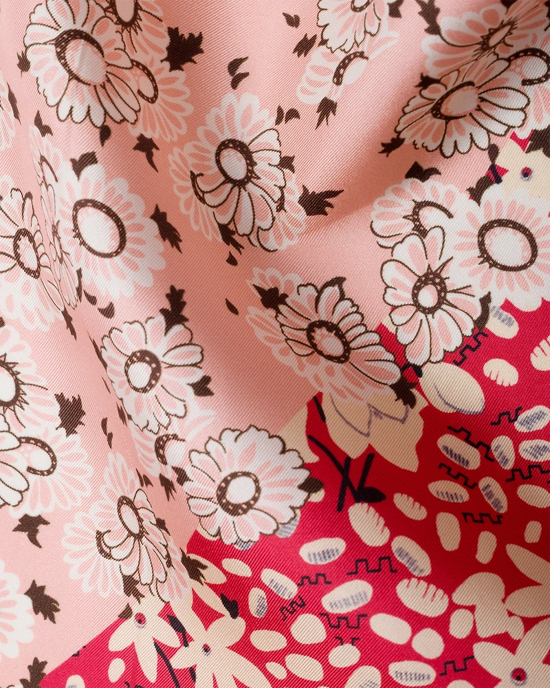 Printed silk twill scarf