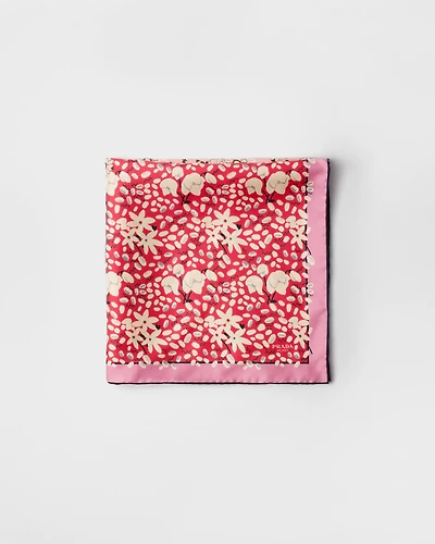 Printed silk twill scarf