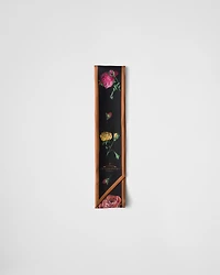 Printed twill skinny scarf