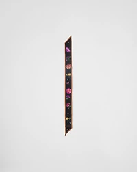 Printed twill skinny scarf