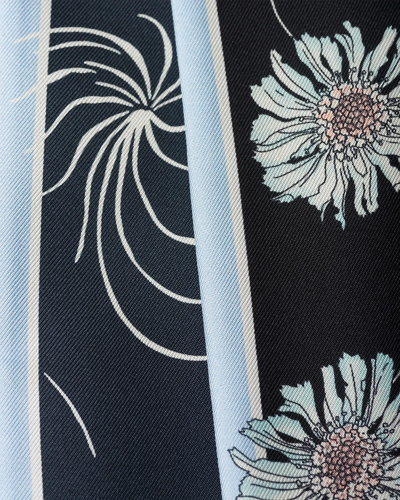 Printed silk twill skinny scarf 
