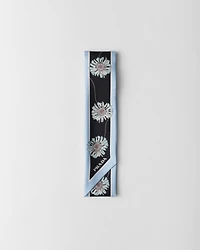 Printed silk twill skinny scarf 