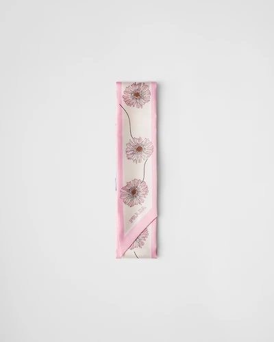 Printed silk twill skinny tie