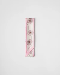 Printed silk twill skinny tie