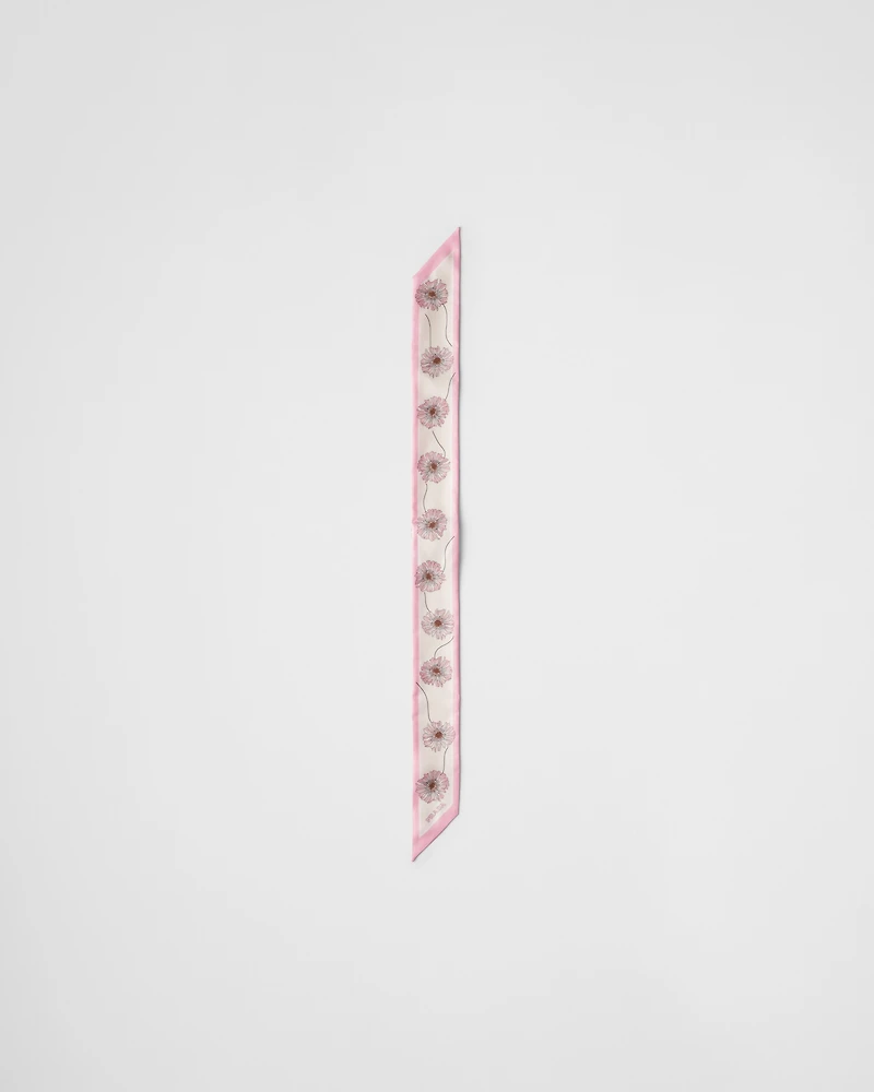 Printed silk twill skinny tie