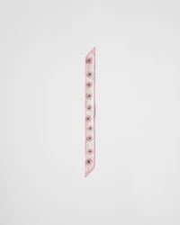 Printed silk twill skinny tie