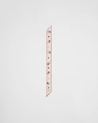 Printed silk twill skinny tie