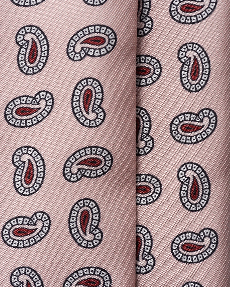 Printed silk twill skinny tie