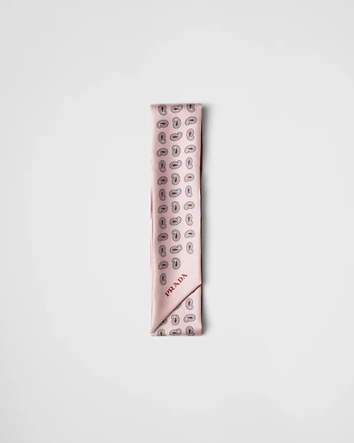 Printed silk twill skinny tie