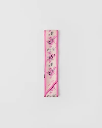 Printed silk twill skinny scarf