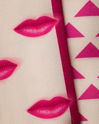 Printed silk twill skinny scarf