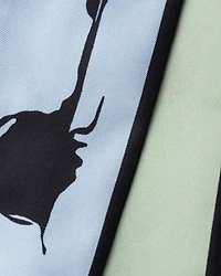 Printed twill skinny scarf