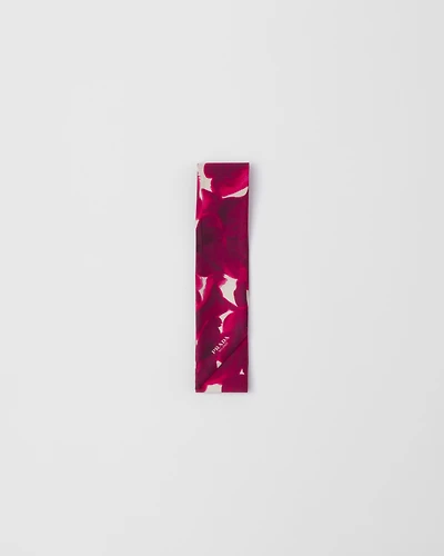 Printed silk shantung skinny scarf