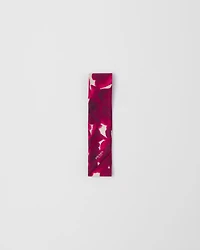 Printed silk shantung skinny scarf
