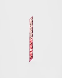Printed silk twill skinny scarf