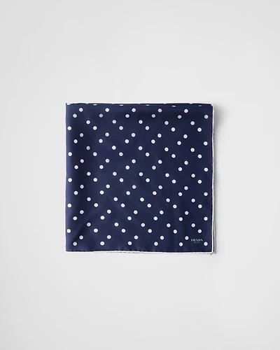 Printed silk twill scarf 65x65
