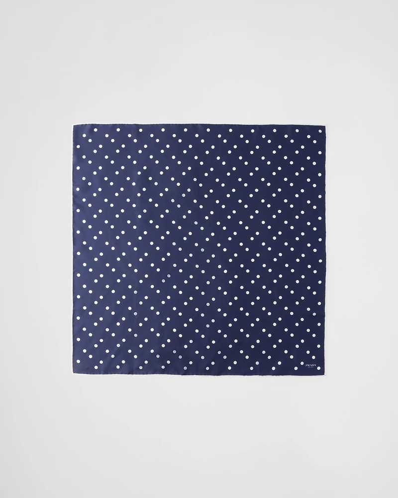 Printed silk twill scarf 65x65