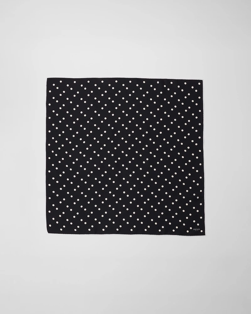 Printed silk twill scarf 65x65