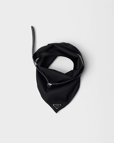 Re-Nylon and leather scarf
