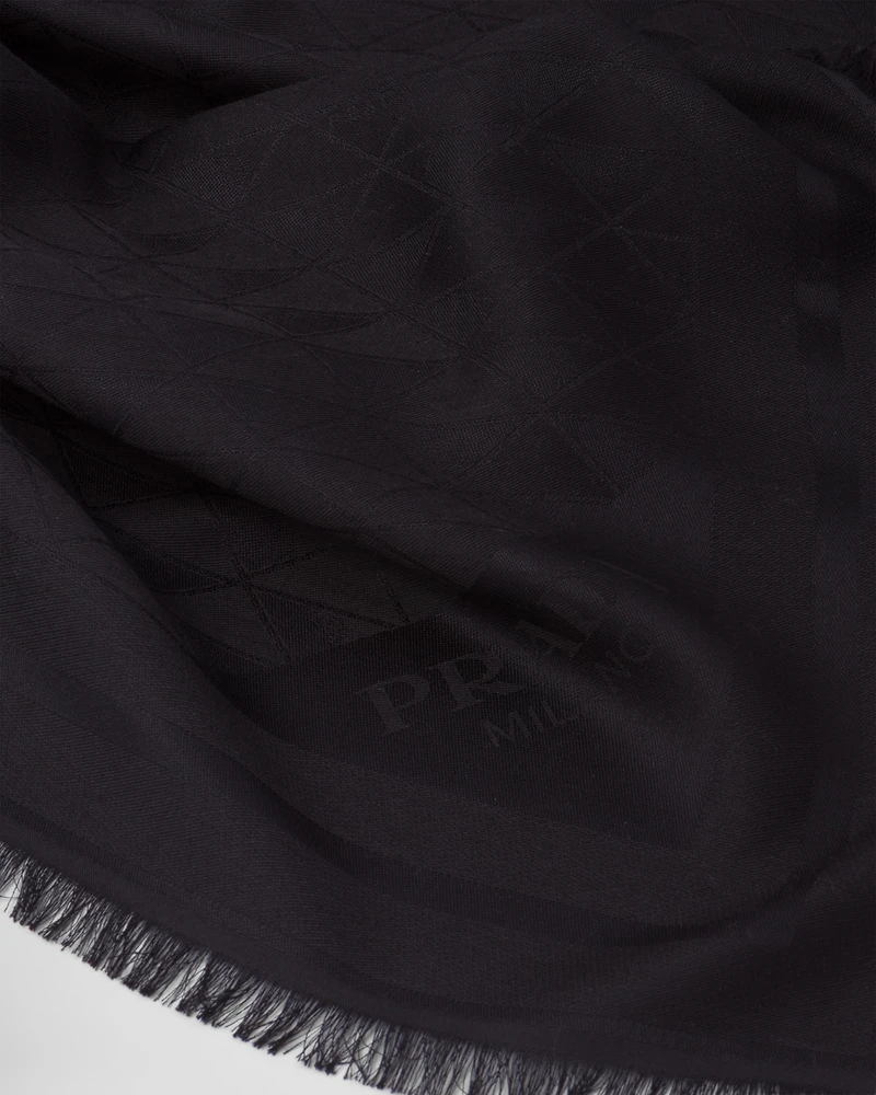 Symbole silk and wool jacquard shawl