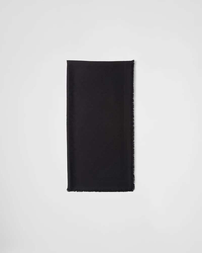 Symbole silk and wool jacquard shawl
