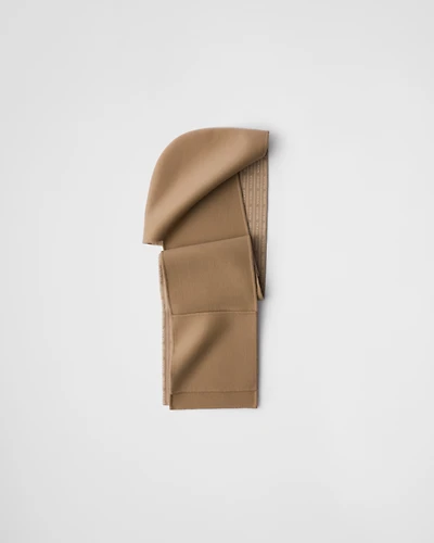 Double wool hooded scarf