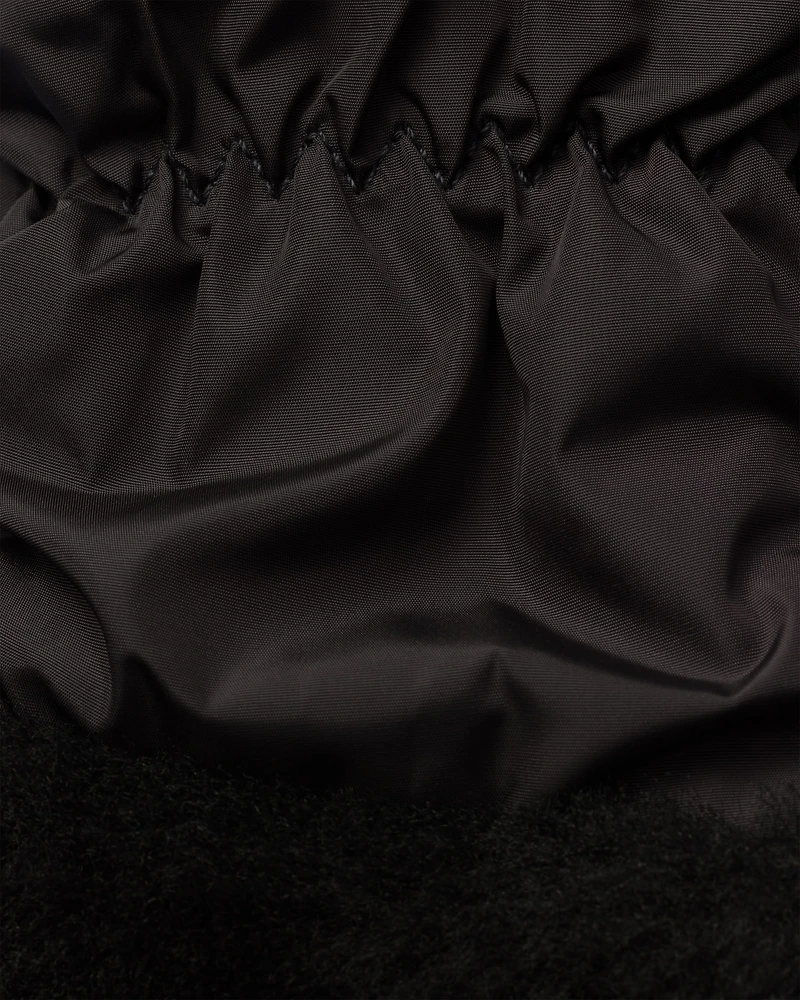 Re-Nylon and shearling mittens