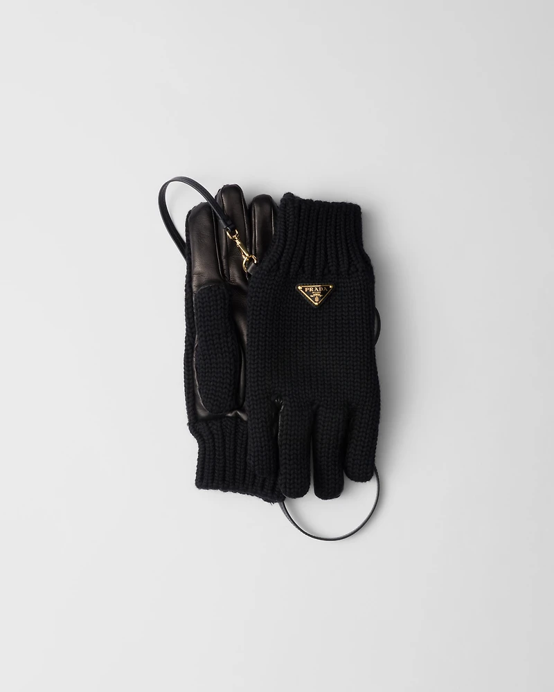 Wool and nappa leather gloves