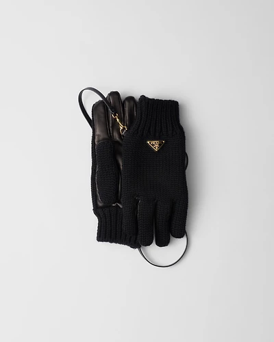 Wool and nappa leather gloves