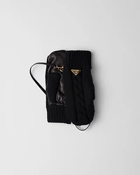 Wool and nappa leather mittens