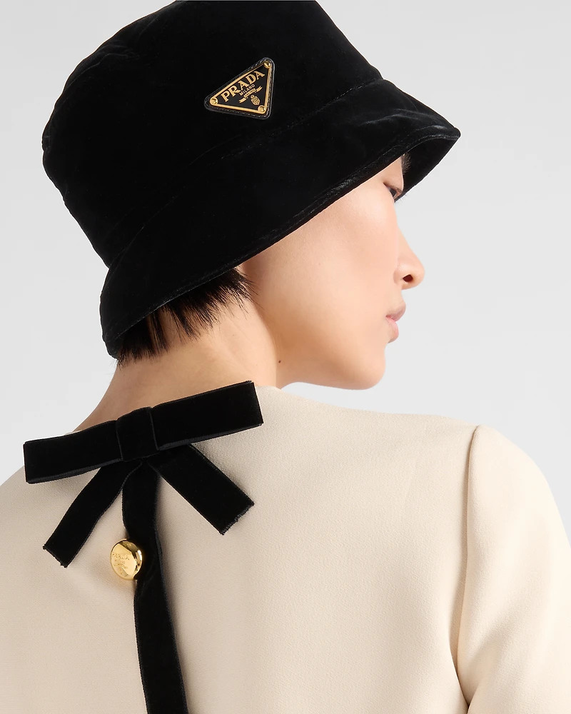 Velvet bucket hat