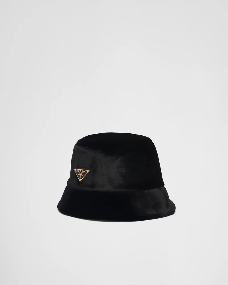 Velvet bucket hat
