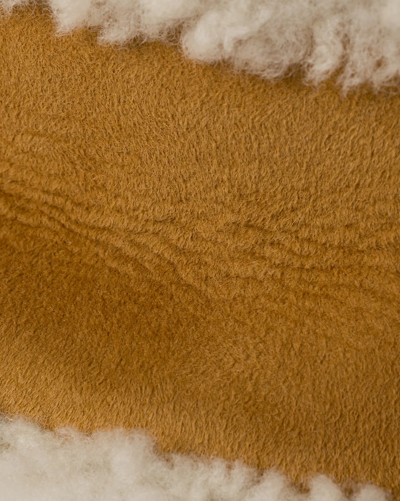 Suede shearling bucket hat