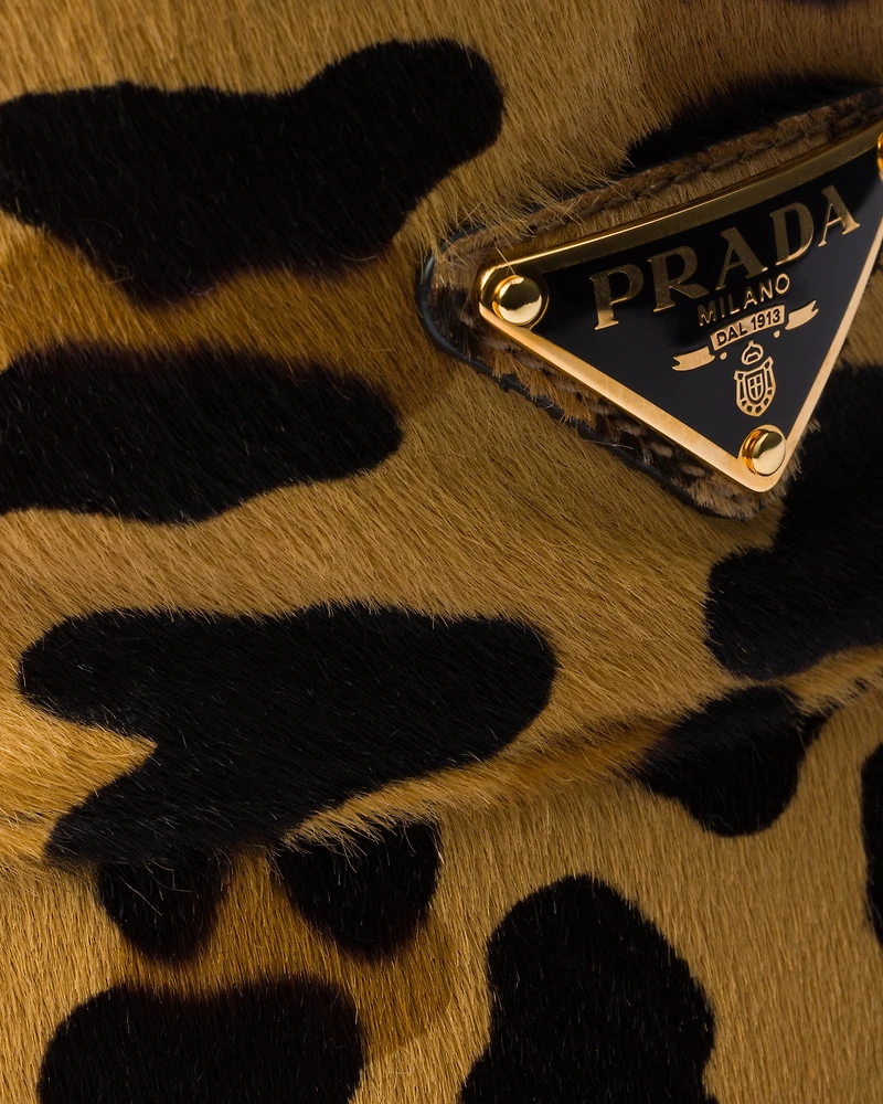 Printed leather bucket hat