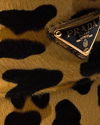Printed leather bucket hat